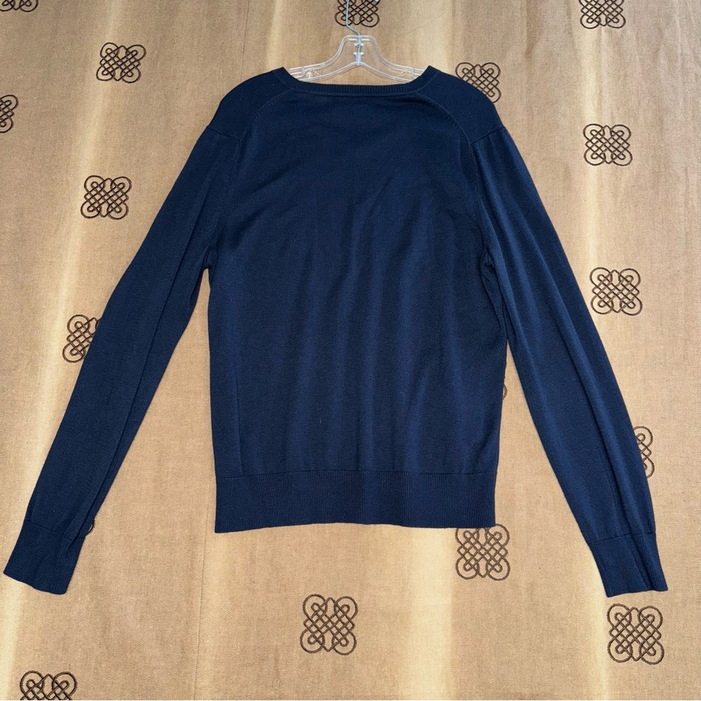 Banana Republic Mens Navy Blue Silk Cashmere V-Neck Sweater Size M - Picture 14 of 15